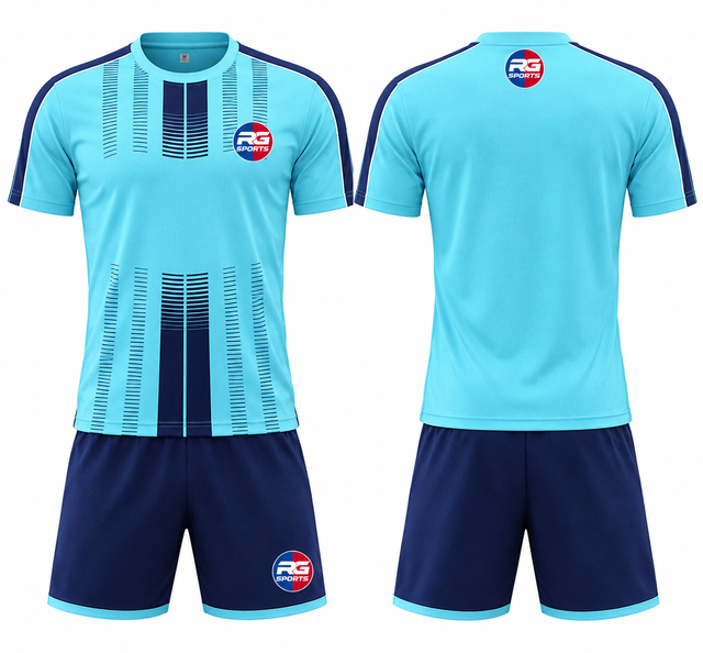 Custom Soccer Uniform Set - Aqua Strike Team Kit