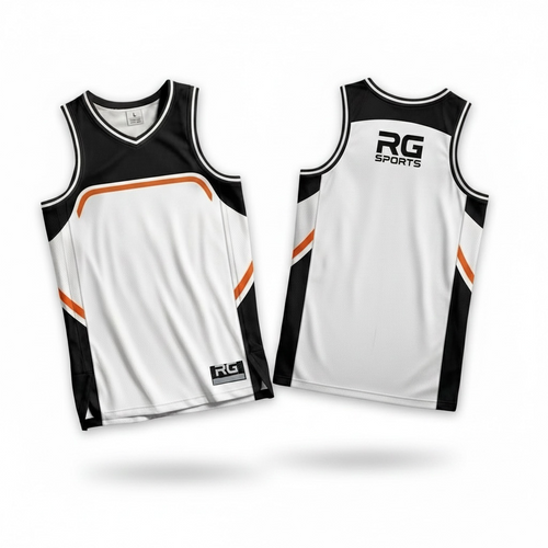 White black and copper custom basketball jersey and shorts – Copper Curve uniform