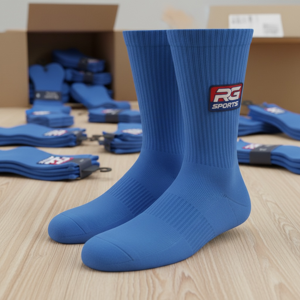 Custom Green Cotton Sports Socks - Personalised Team Socks
