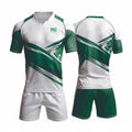 Green and white sports uniform with 'RG' logo on a white background
