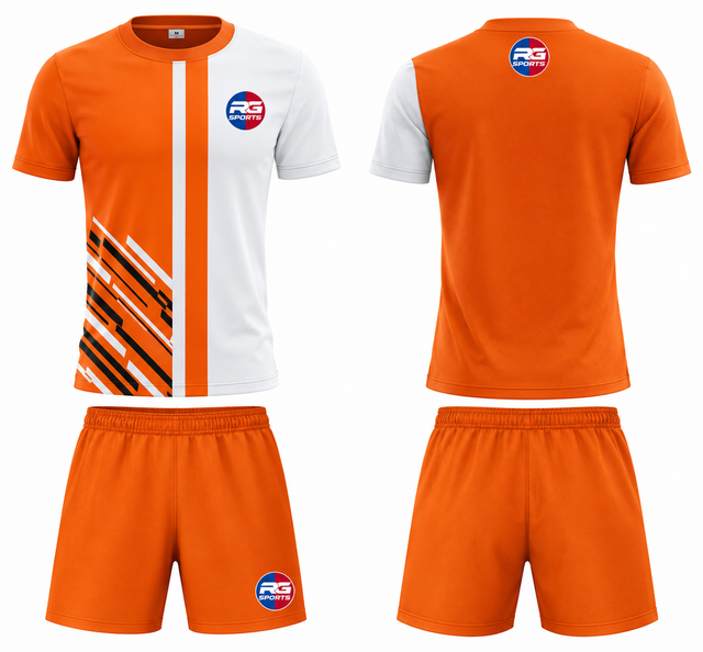 Custom Soccer Uniform Set - Orange Split Team Kit